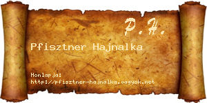 Pfisztner Hajnalka névjegykártya
